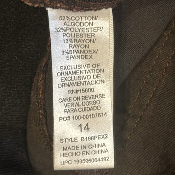 Democracy Women's Ab Solution Ankle Length Colored Jegging Brown Size 14 - Picture 8 of 8